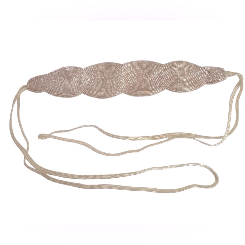 Vintage beaded self tie belt